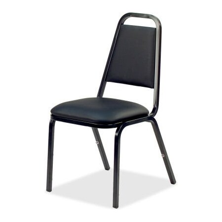 Sp Richards Lorell Upholstered Stacking Chair, 18"W x 22"D x 34-1/2"H, Black, 4/Carton LLR62512